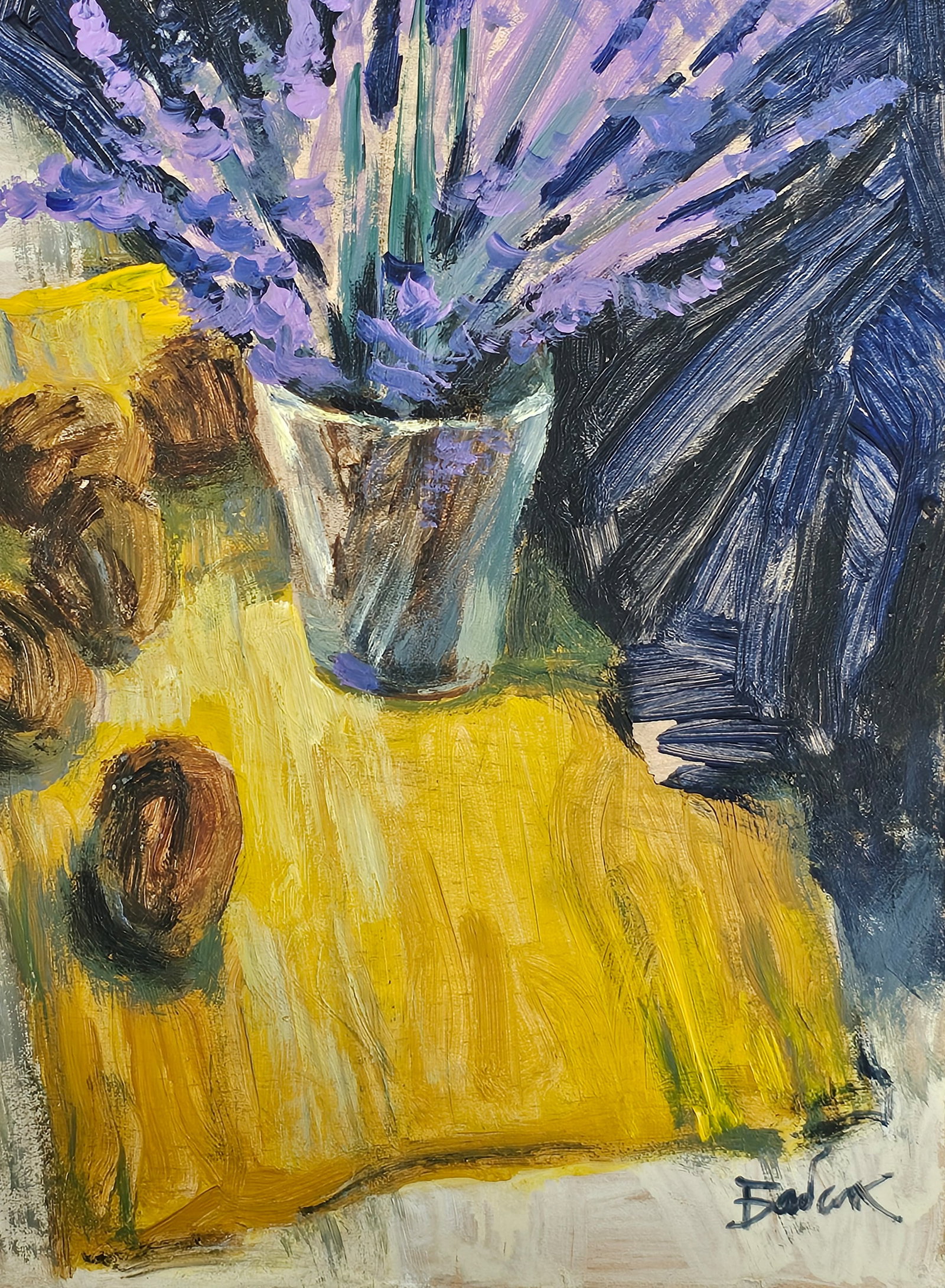 Acrylic painting still life with lavender Vyacheslav Petrovich Babac - 6
