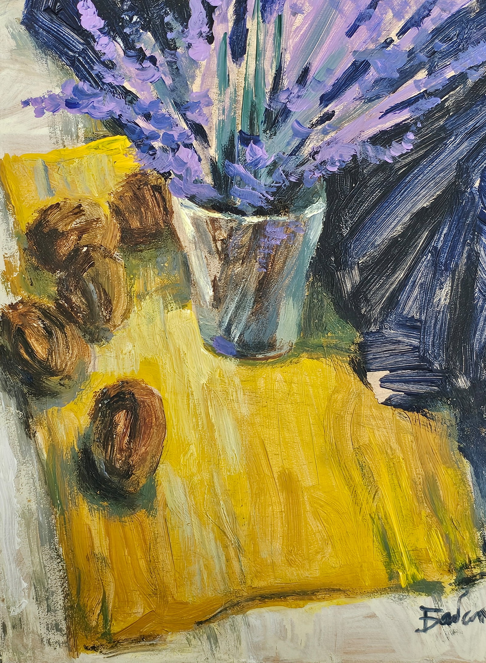 Acrylic painting still life with lavender Vyacheslav Petrovich Babac - 9
