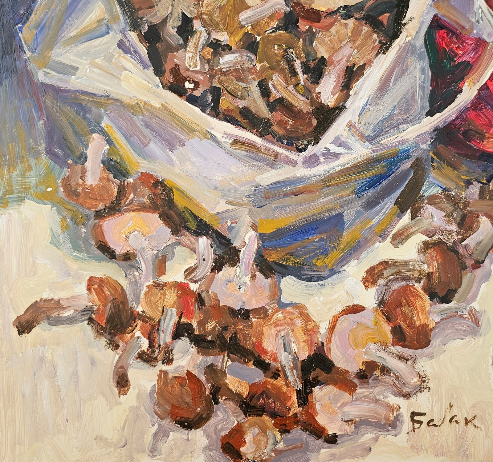 Acrylic painting still life with mushrooms Vyacheslav Petrovich Babac - 5