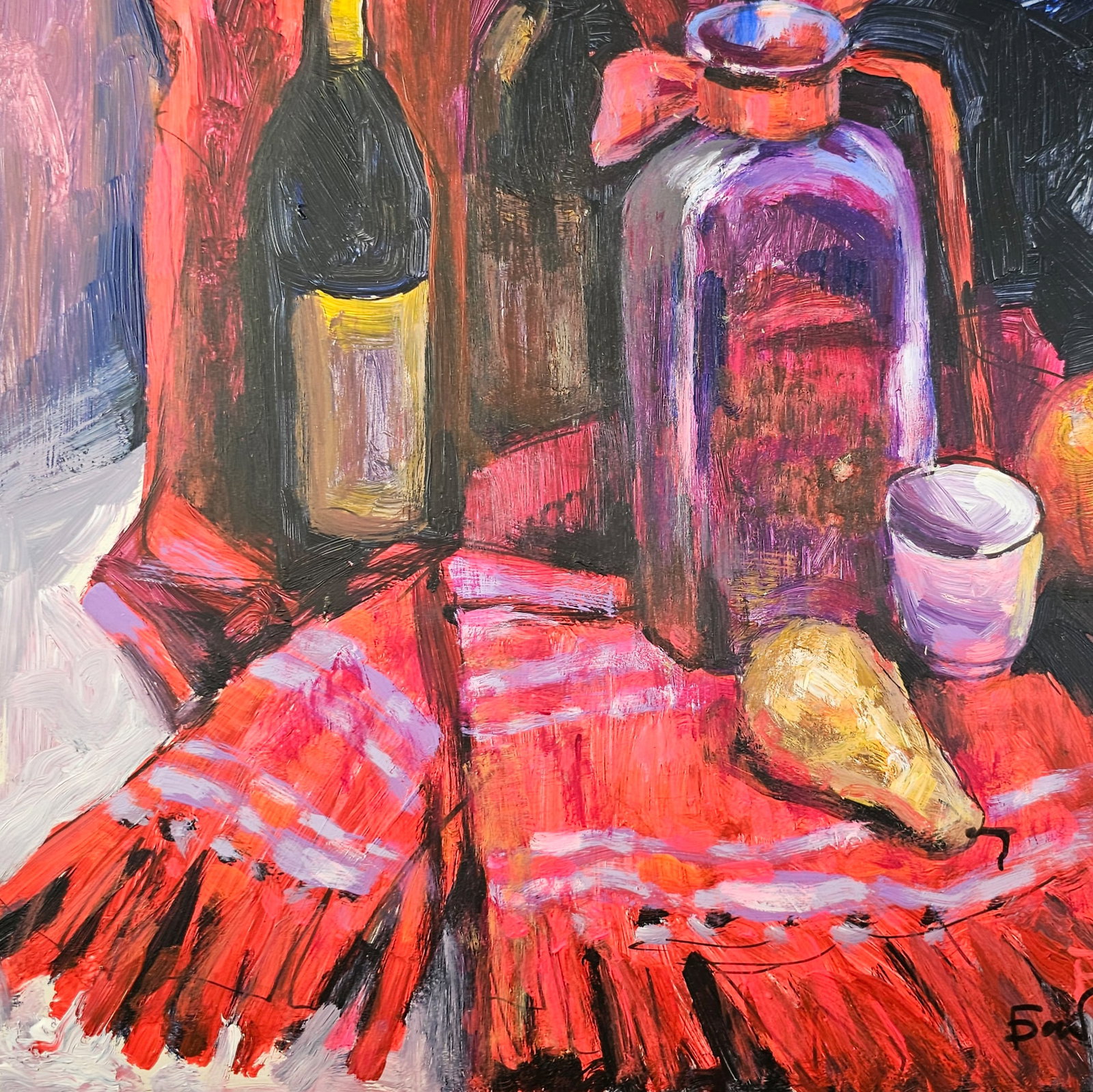 Acrylic painting still life in red Vyacheslav Petrovich Babac - 5