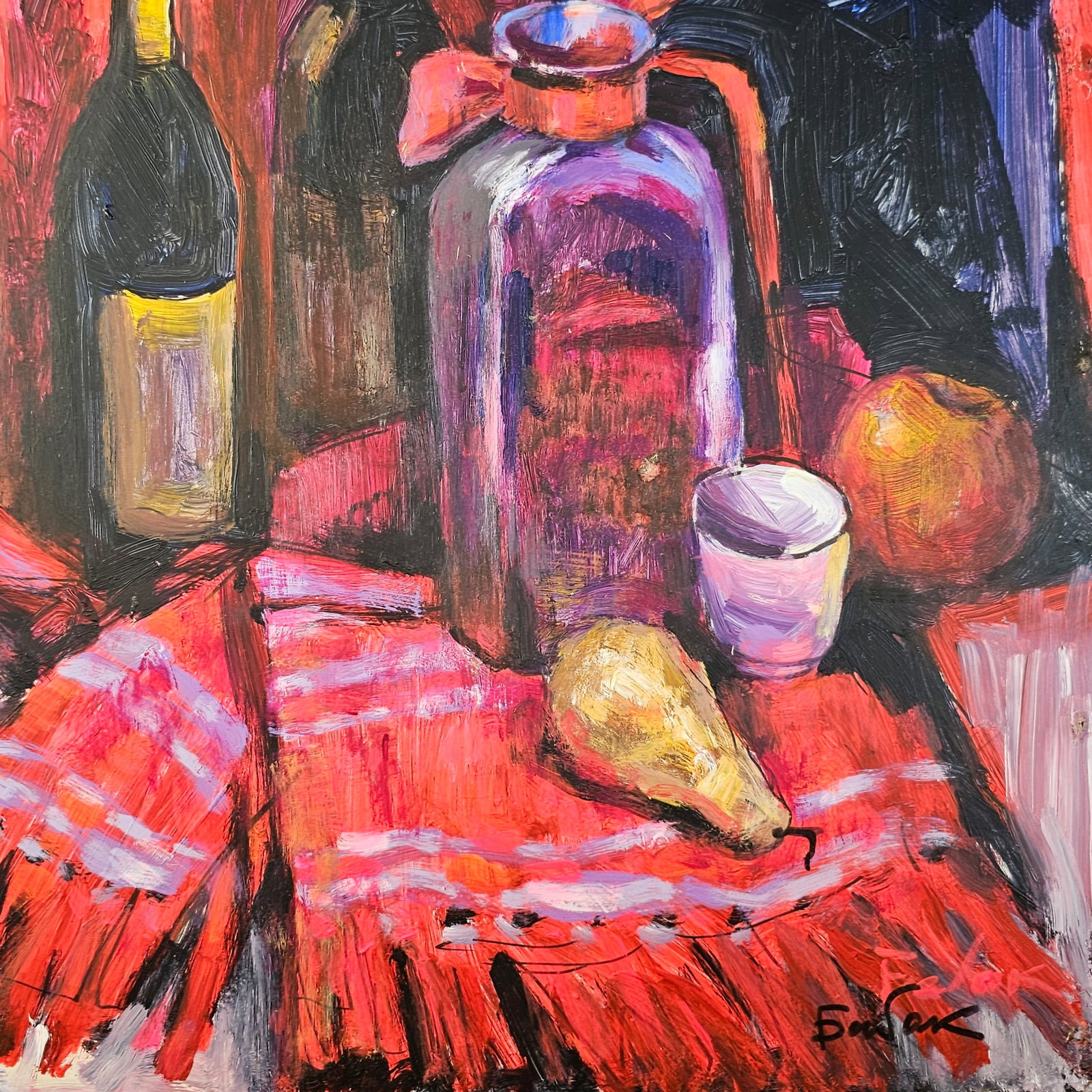 Acrylic painting still life in red Vyacheslav Petrovich Babac - 6