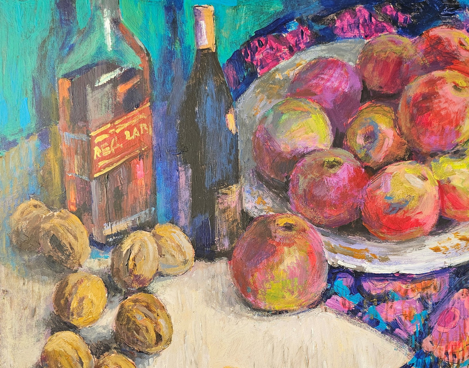 Acrylic painting apples and nuts Vyacheslav Petrovich Babac - 3