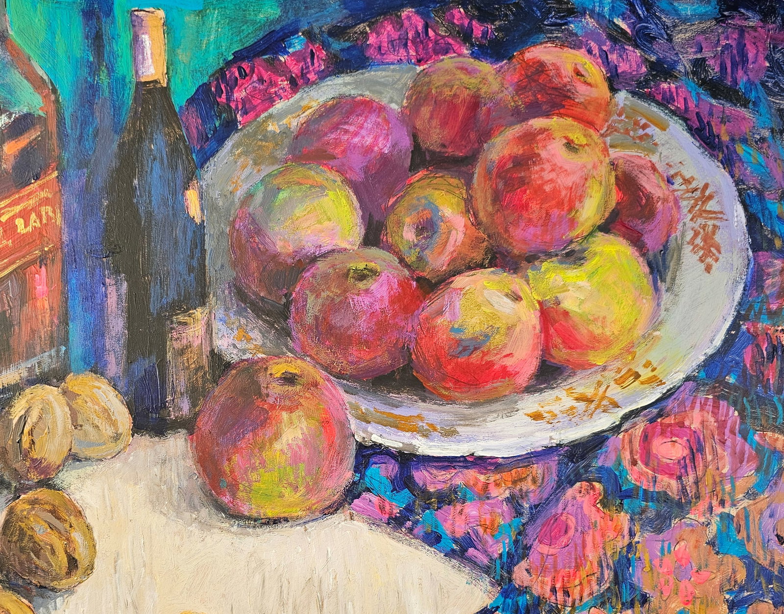 Acrylic painting apples and nuts Vyacheslav Petrovich Babac - 4