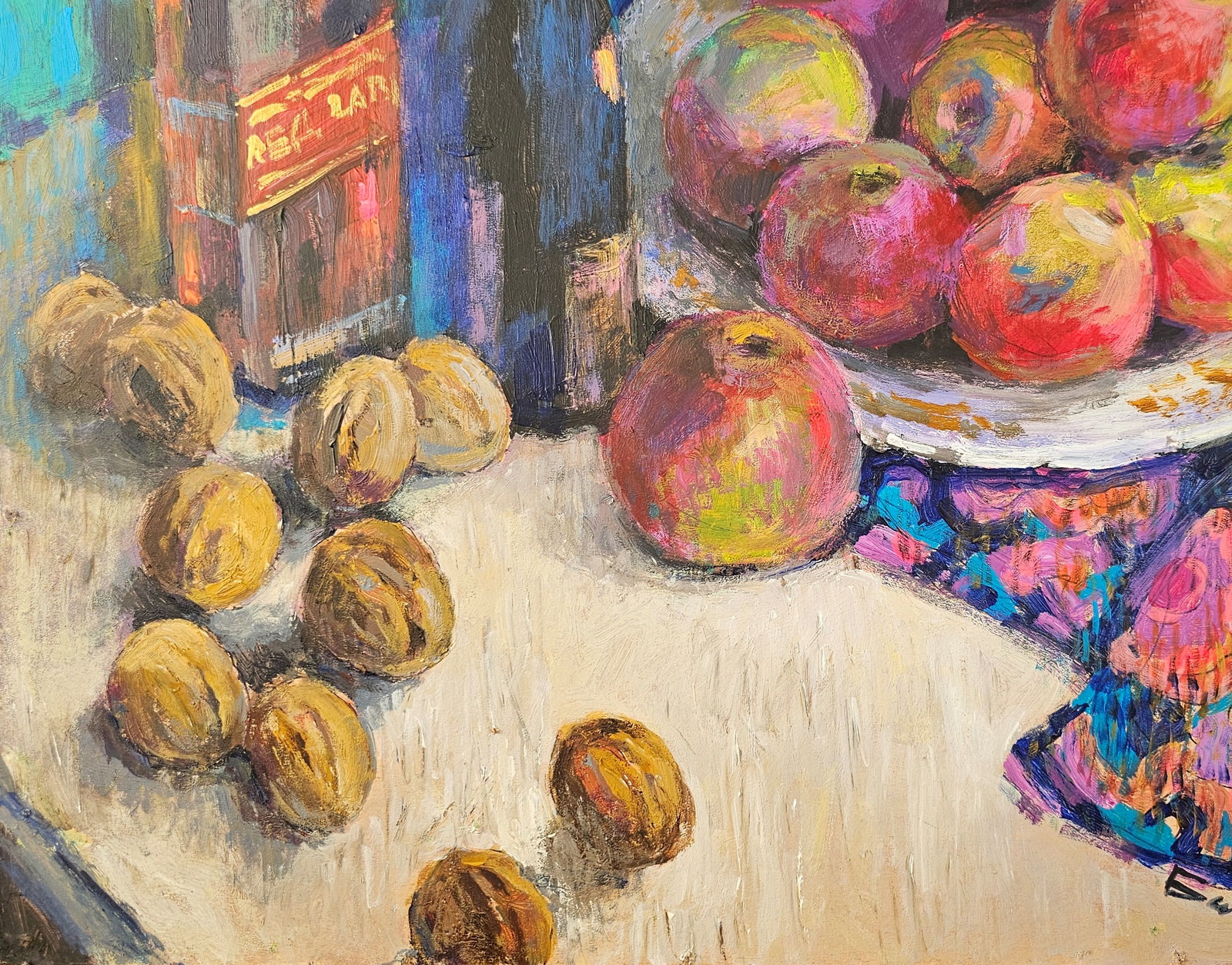 Acrylic painting apples and nuts Vyacheslav Petrovich Babac - 5