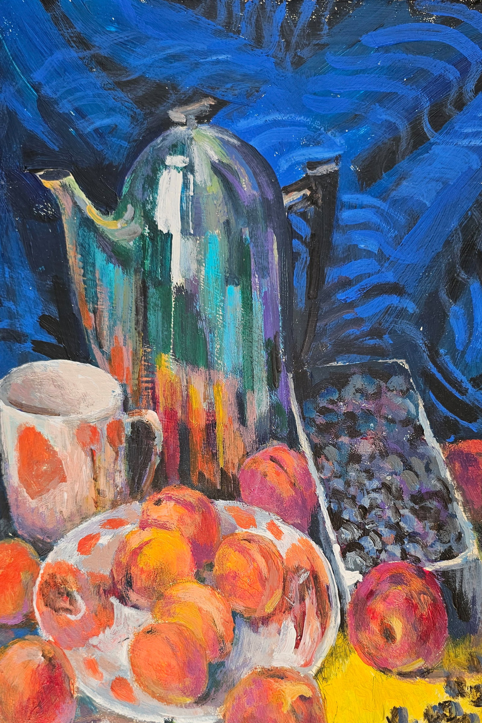 Acrylic painting Still life with apricots Vyacheslav Petrovich Babac - 8