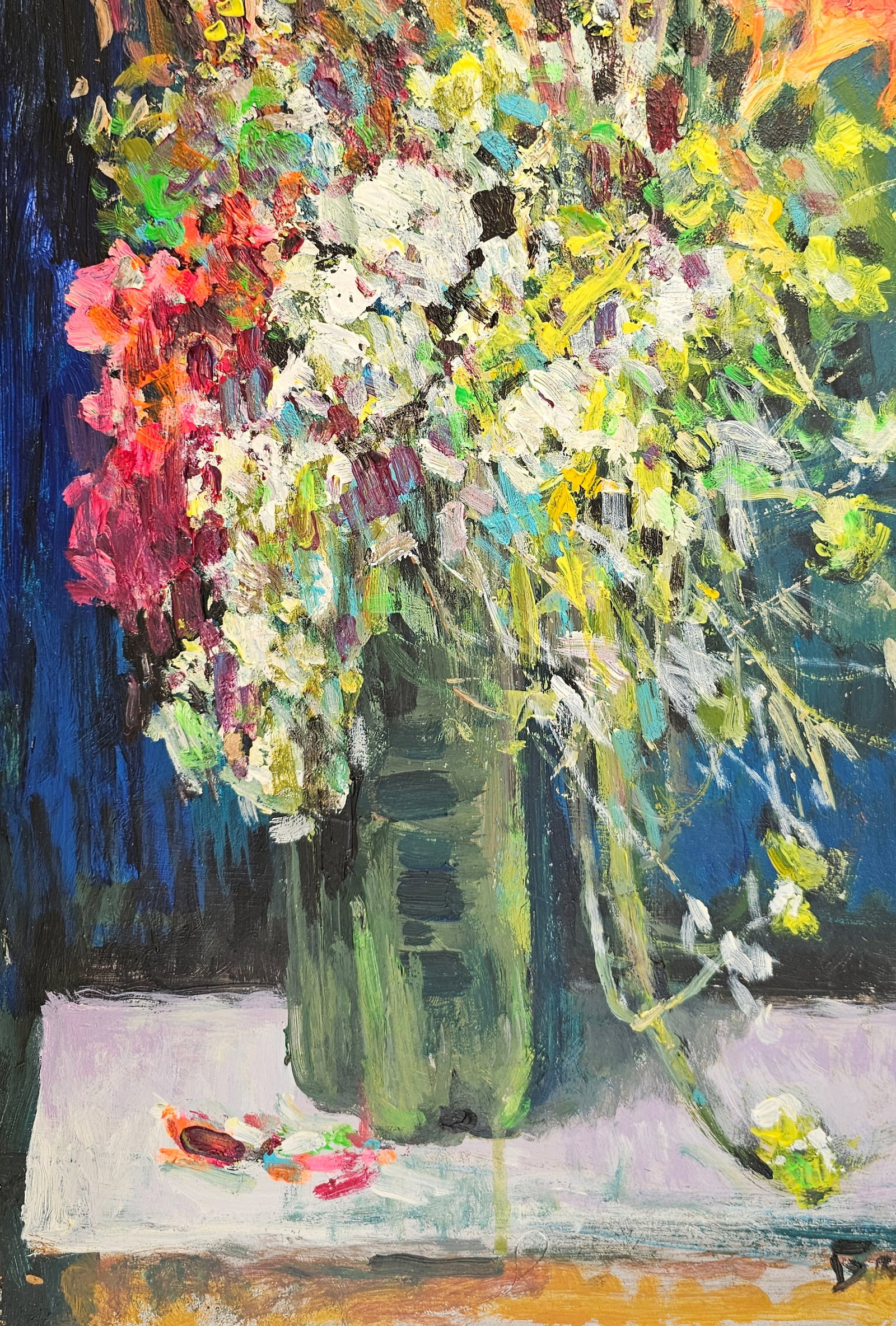 Acrylic painting still life with flowers Vyacheslav Petrovich Babac - 5
