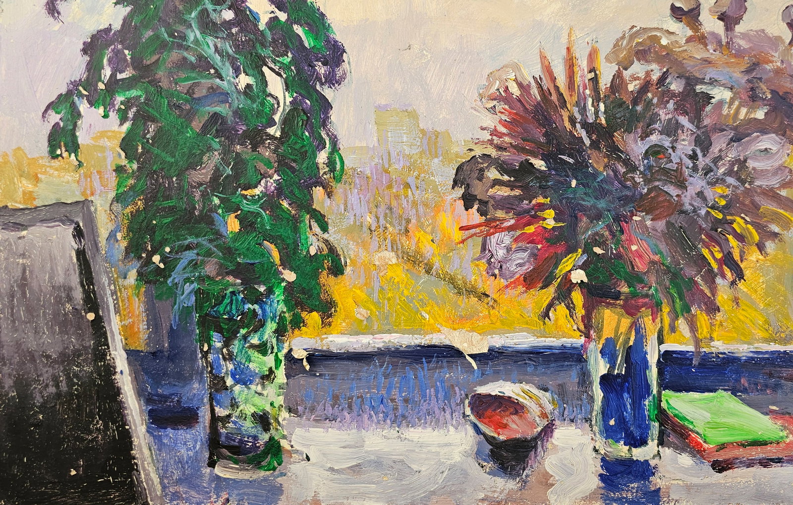 Acrylic painting autumn has come Vyacheslav Petrovich Babac - 5