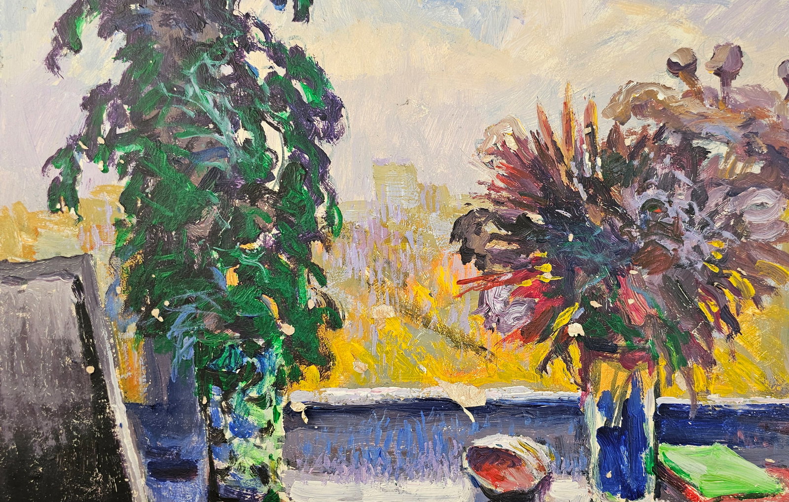 Acrylic painting autumn has come Vyacheslav Petrovich Babac - 8