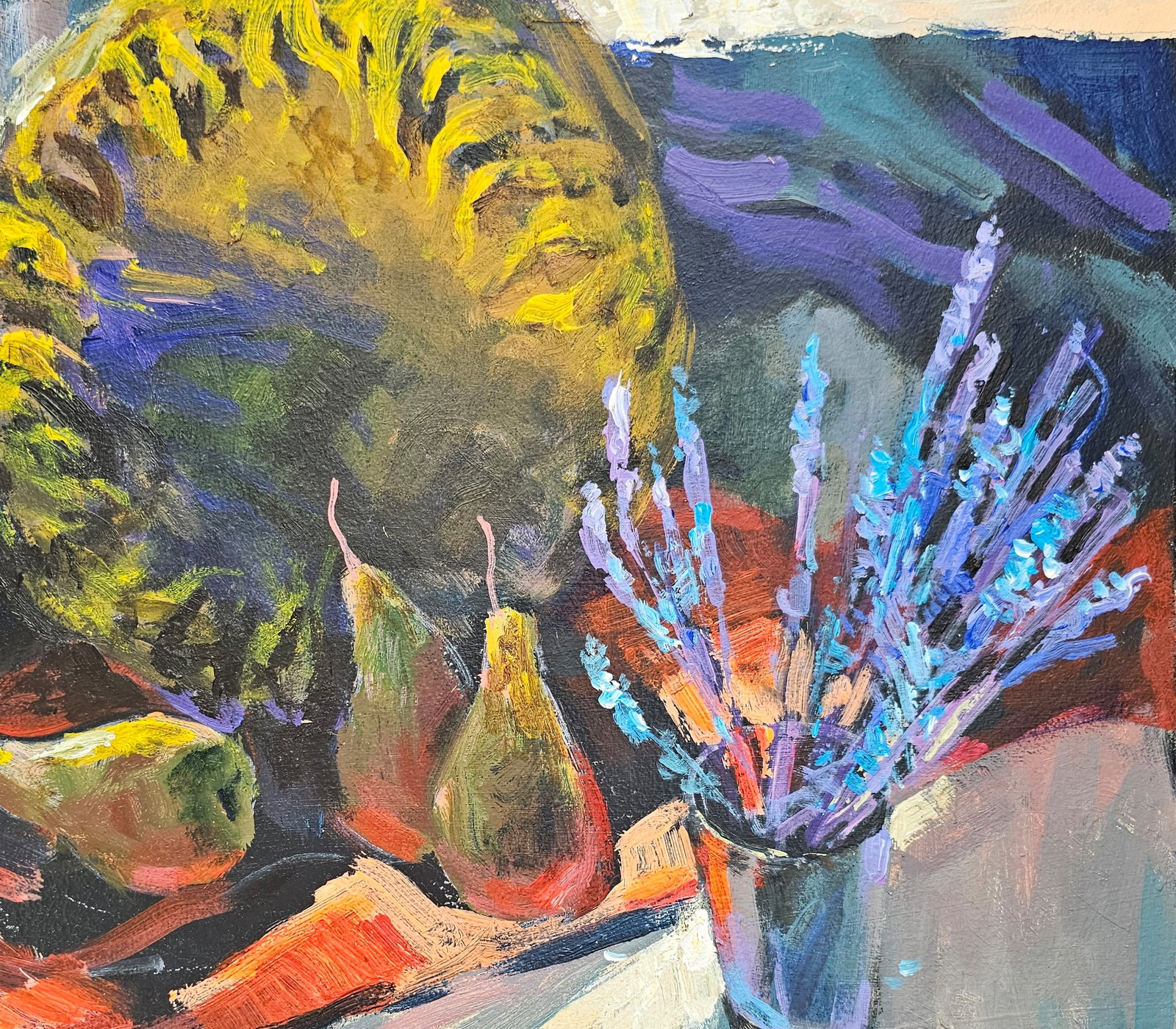Acrylic painting still life with sunflowers Vyacheslav Petrovich Babac - 4