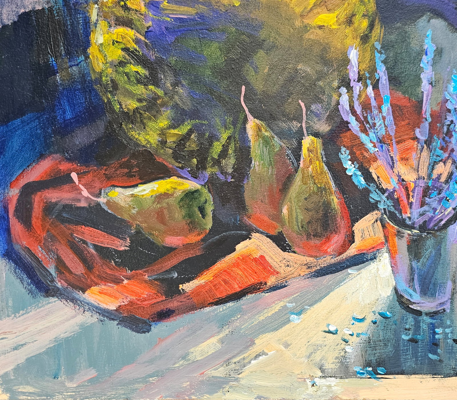 Acrylic painting still life with sunflowers Vyacheslav Petrovich Babac - 5