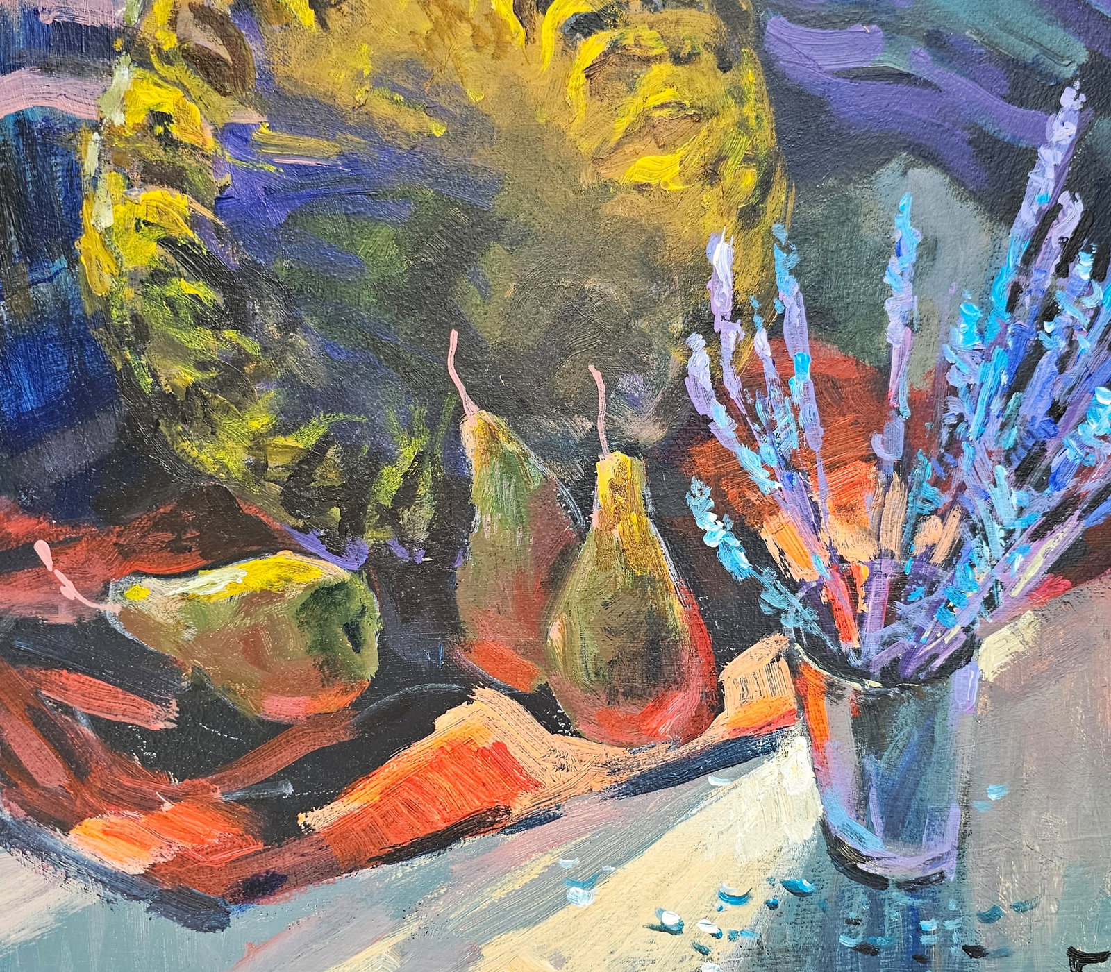 Acrylic painting still life with sunflowers Vyacheslav Petrovich Babac - 7