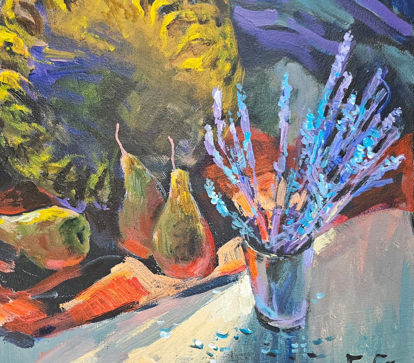Acrylic painting still life with sunflowers Vyacheslav Petrovich Babac - 9