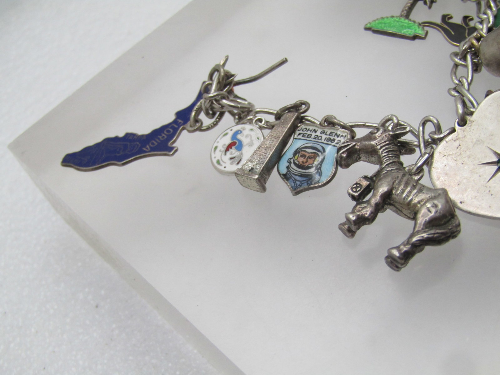 Vintage Sterling Charm Bracelet, 7", 17 Charms, 1960's-1970's - 3