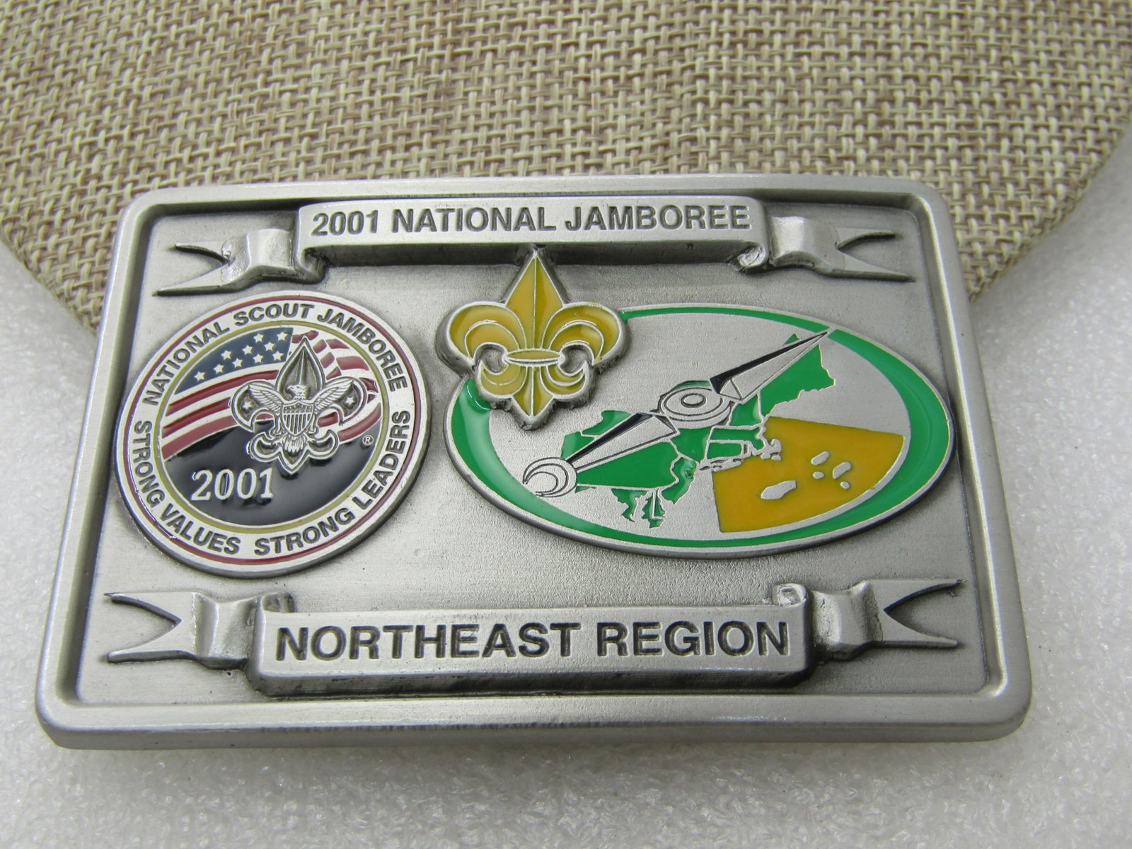 2001 BSA National Jamboree Northeast Region Pewter Belt Buckle, No. 1610 - 2