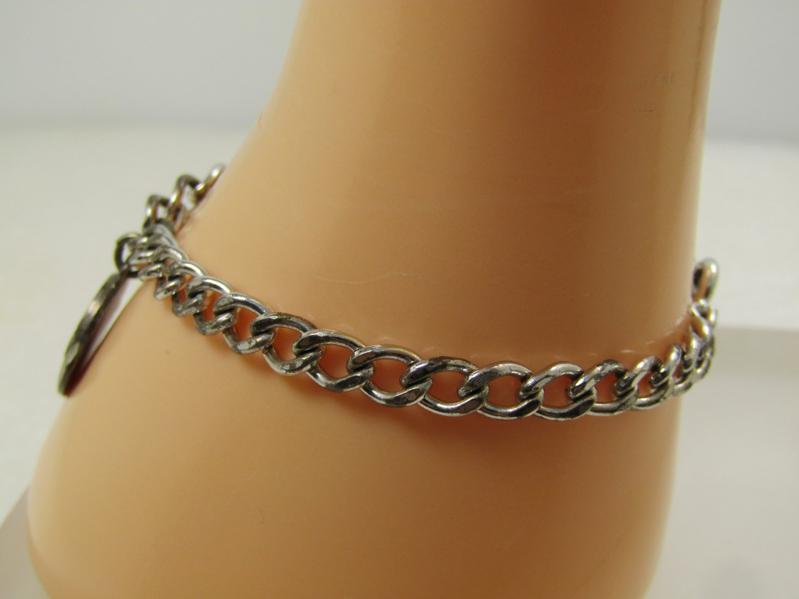 Vintage Sterling Charm Bracelet, Service to Humanity Service Charm, 7", 1960's-1970's - 2