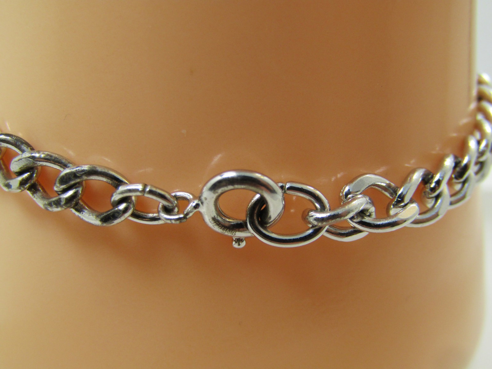 Vintage Sterling Charm Bracelet, Service to Humanity Service Charm, 7", 1960's-1970's - 3