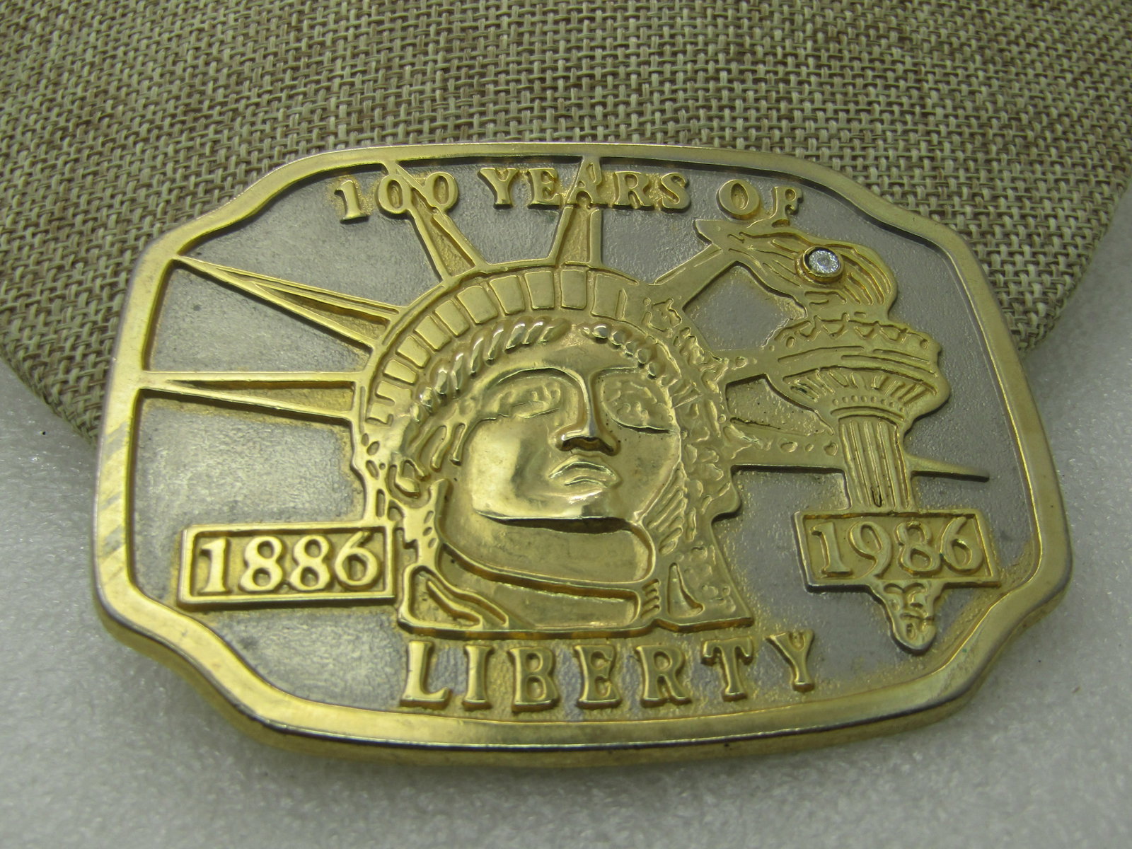 Vintage 100 Years of Liberty Belt Buckle, 3-3/8" by 2-5/8" - 2