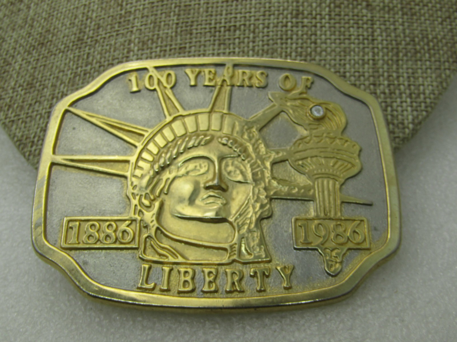 Vintage 100 Years of Liberty Belt Buckle, 3-3/8" by 2-5/8" - 4