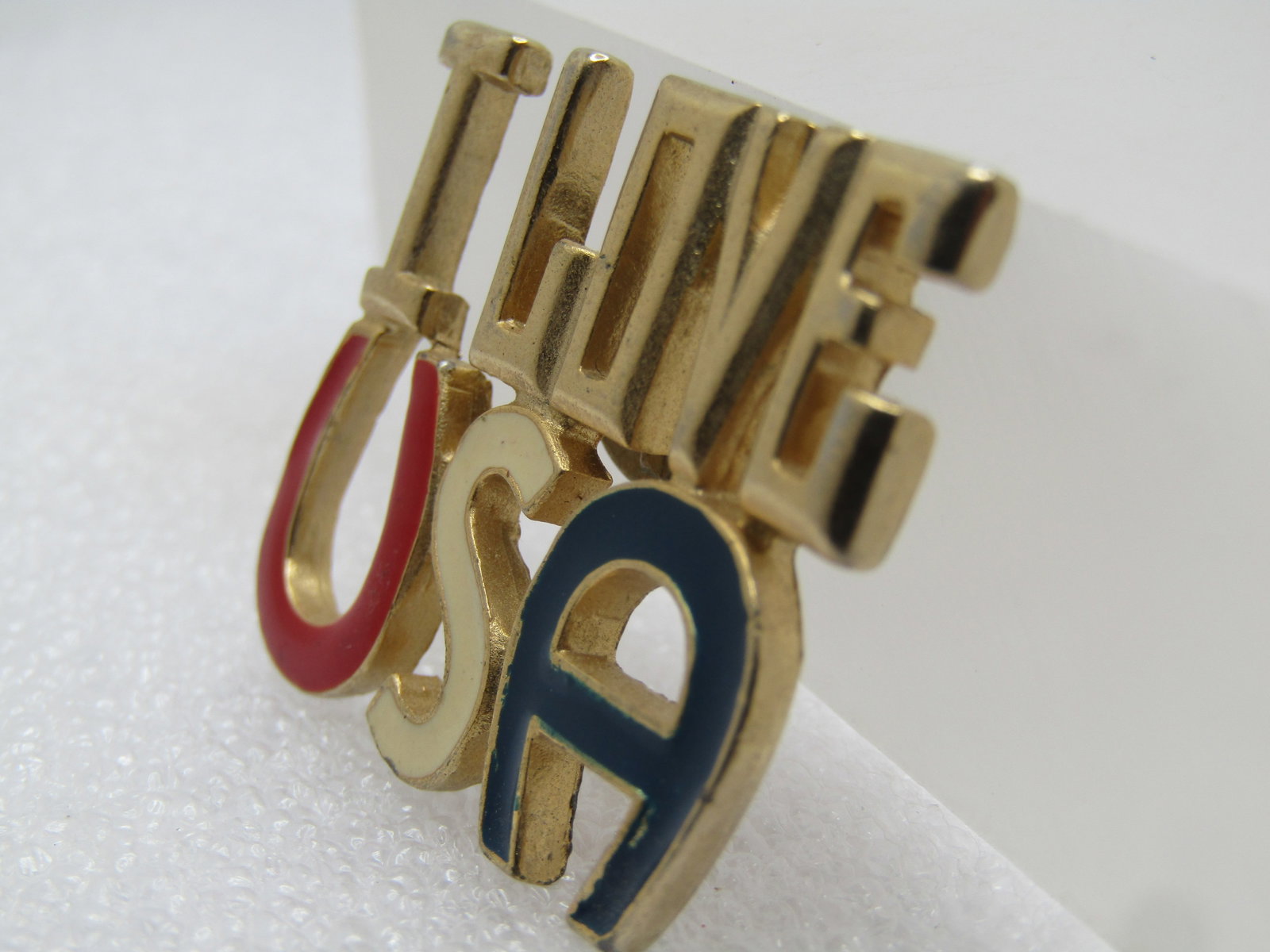 Vintage Enameled I LOVE USA Tack Pin, 1970's-1980's - 2