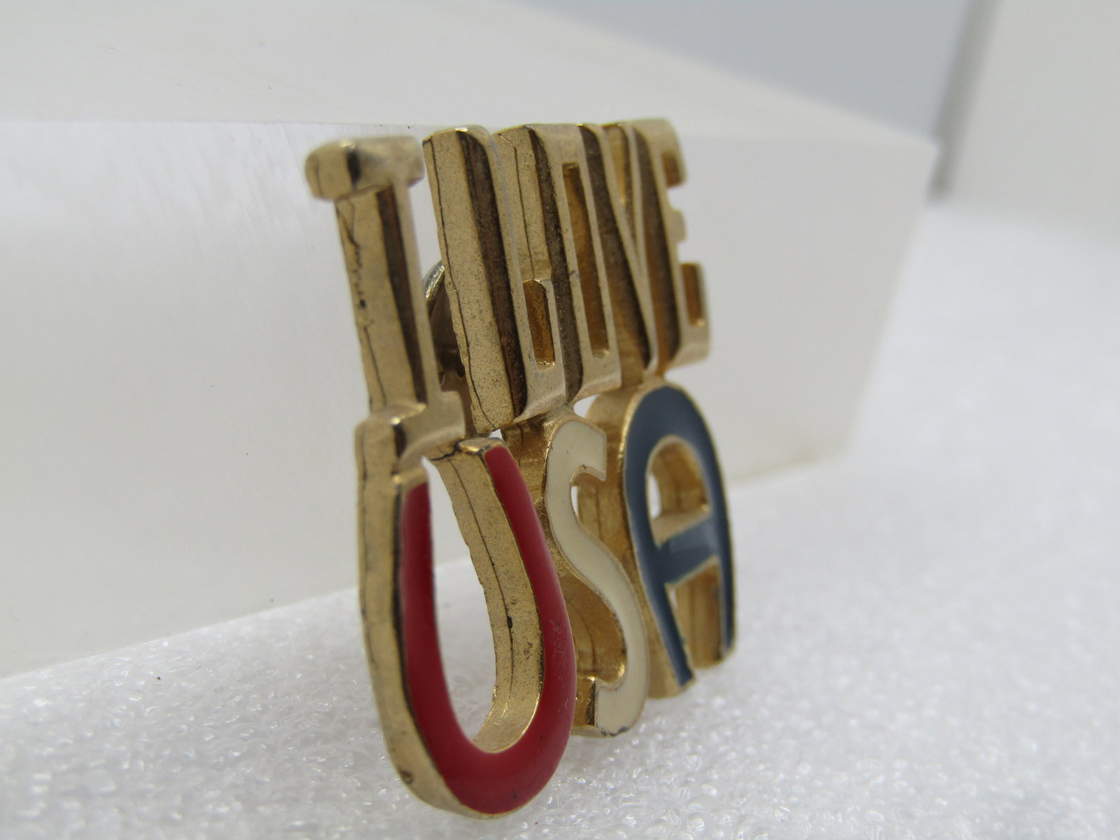 Vintage Enameled I LOVE USA Tack Pin, 1970's-1980's - 3