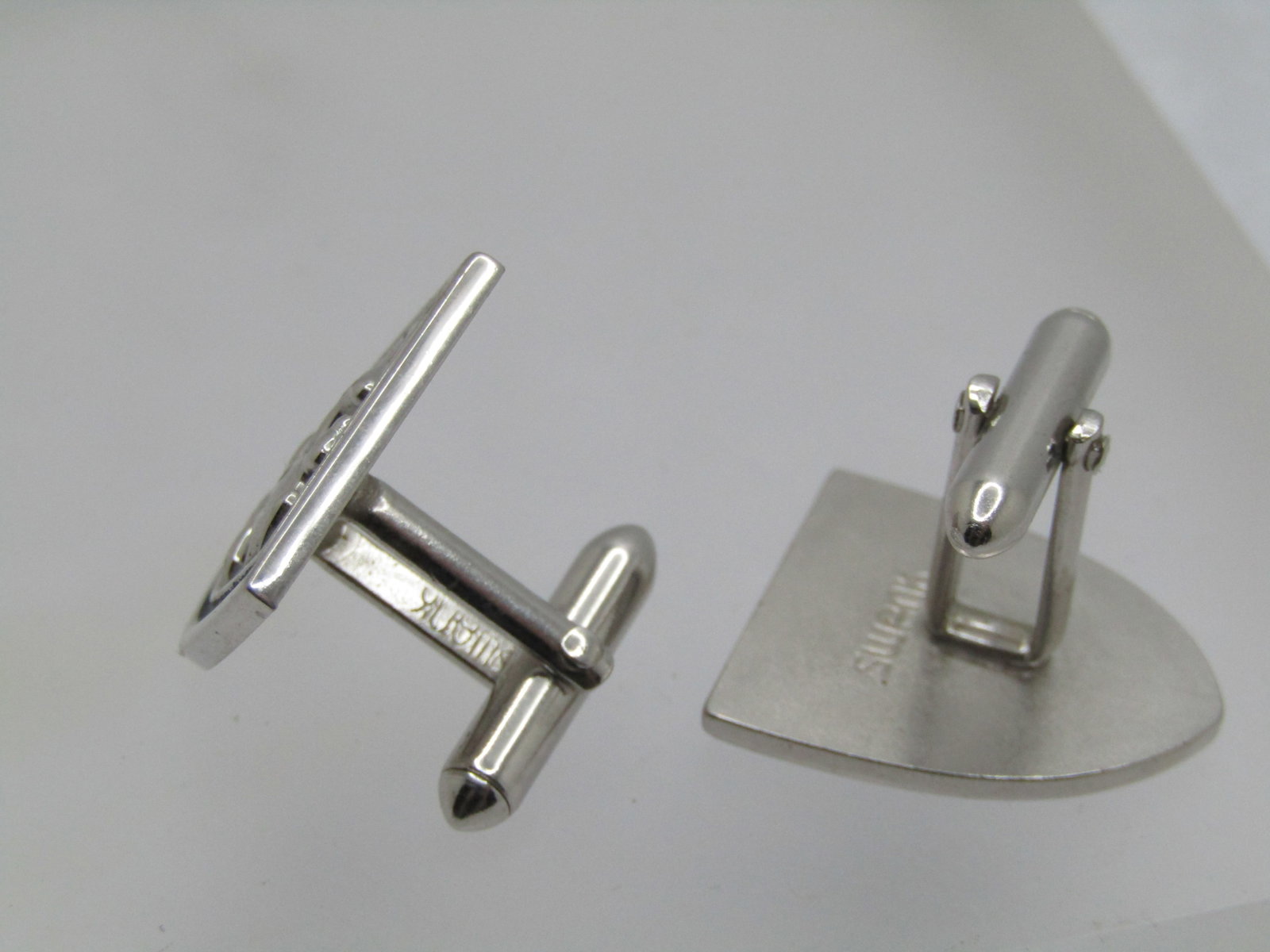 Vintage Swank Eagle Emblem/Shield Cufflinks, Silver Tone, 1950's-1960's - 6