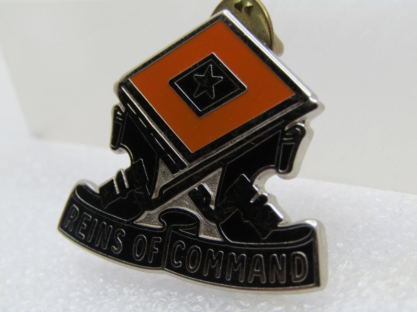 Enameled Reins of Command Military Pin, 30th Armored Brigade Special Troops, 1980's-1990's & Current - 2
