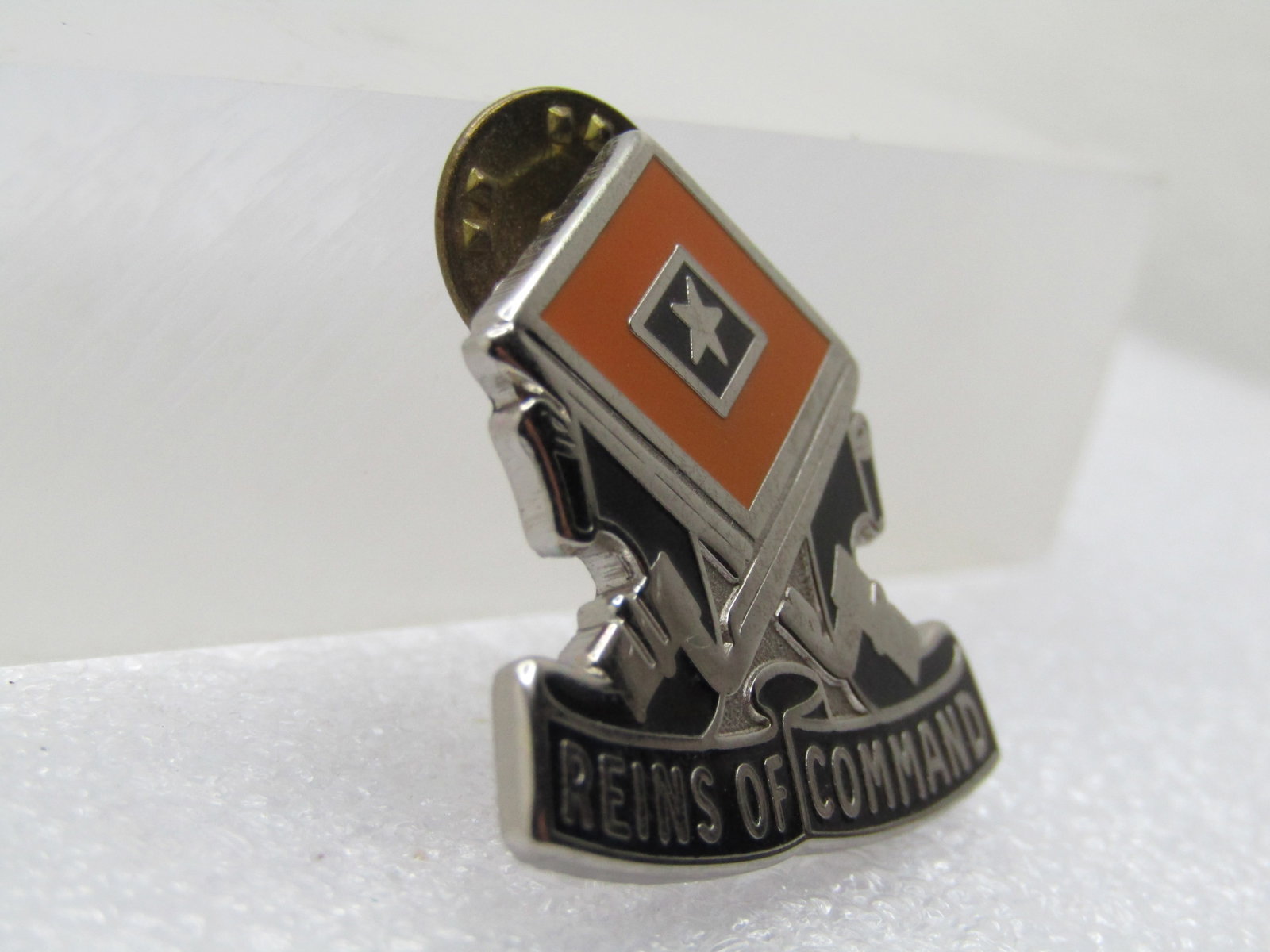 Enameled Reins of Command Military Pin, 30th Armored Brigade Special Troops, 1980's-1990's & Current - 3