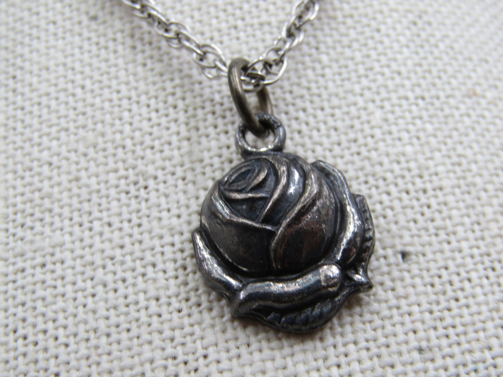 Vintage Catholic Rose & St. Theresa Necklace, 22" - 3