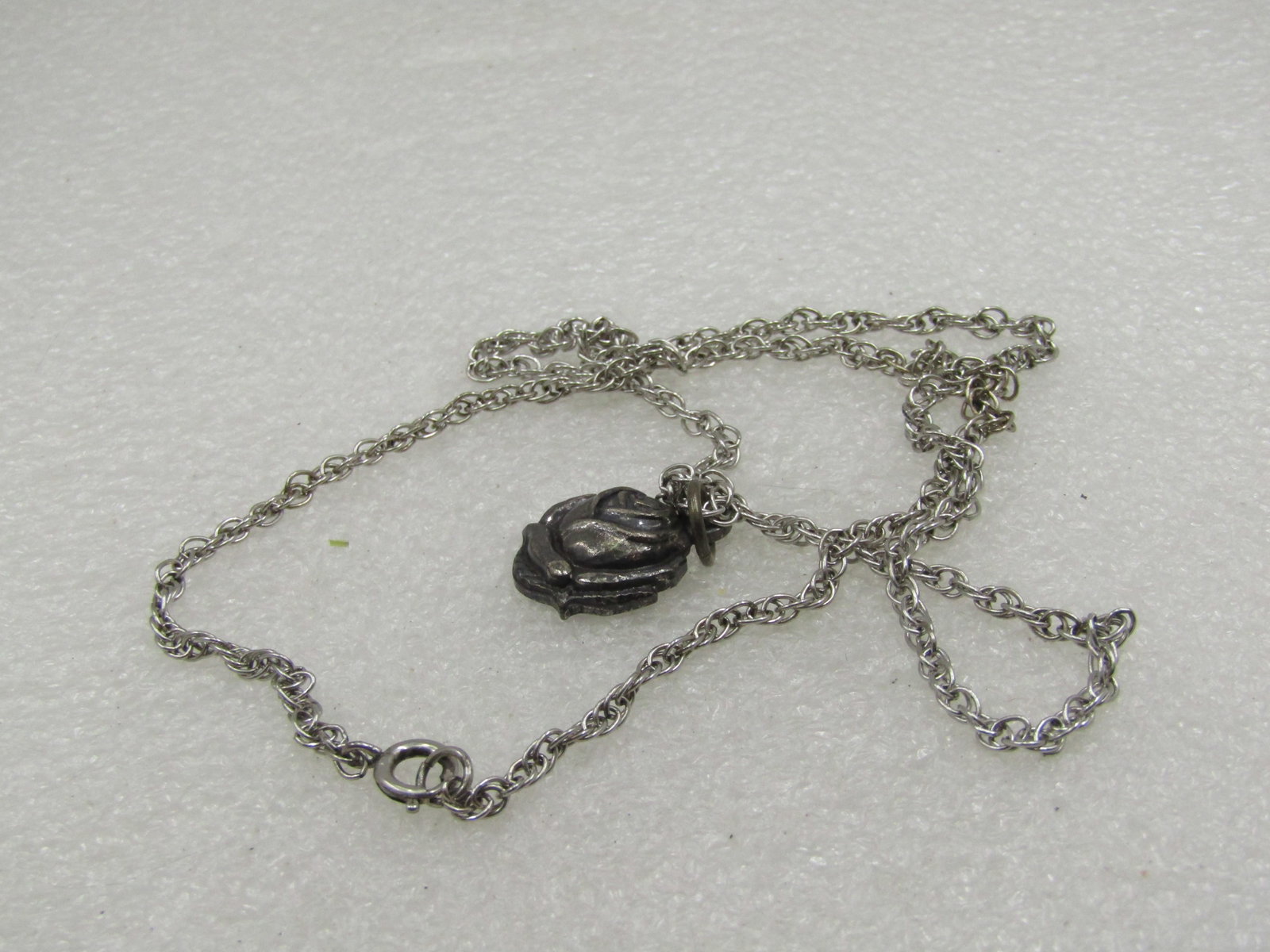 Vintage Catholic Rose & St. Theresa Necklace, 22" - 6