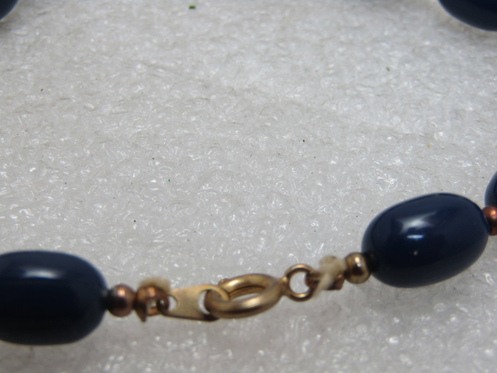 Vintage Graduated Navy Blue Beaded Necklace, 22", 1970's - 5