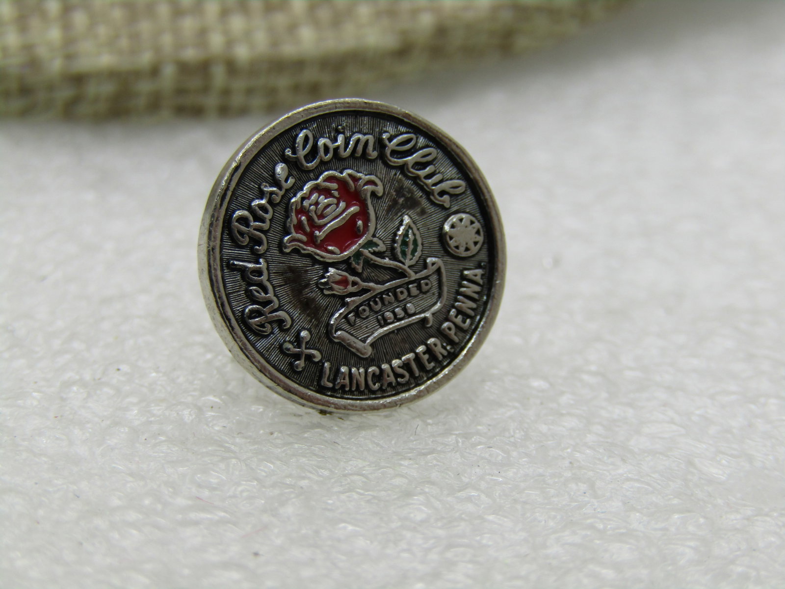 Vintage Red Rose Coin Club Lancaster, PA Tack Pin (1 of 4)