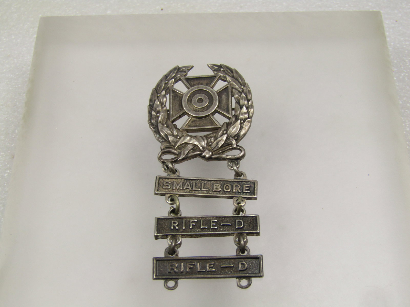 WW-II Army Sterling Expert Badge, Small Bore, Rifle-D, 1940's (1 of 4)