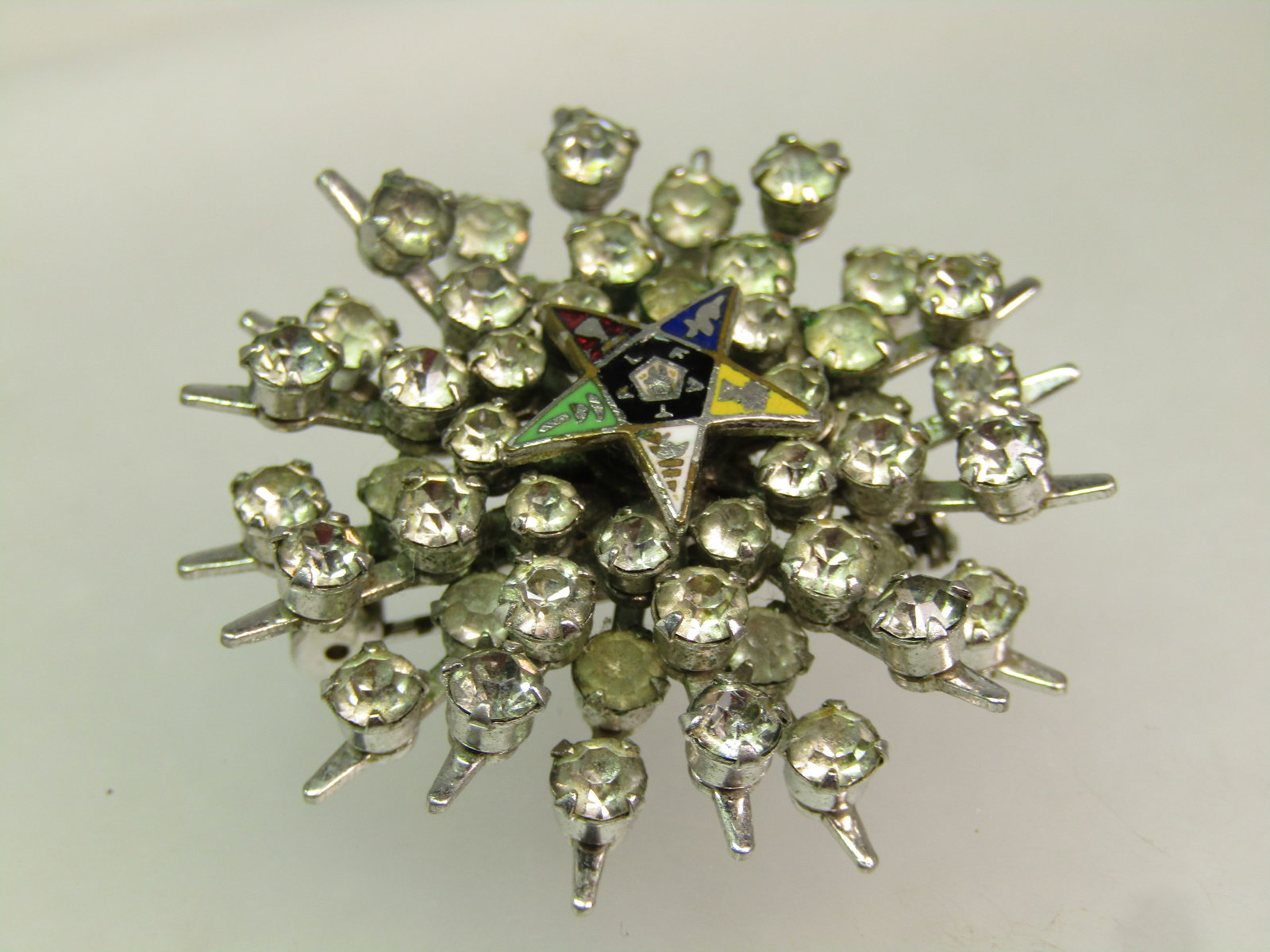 Vintage Rhinestone Eastern Star Brooch, 1950's-1960's - 4