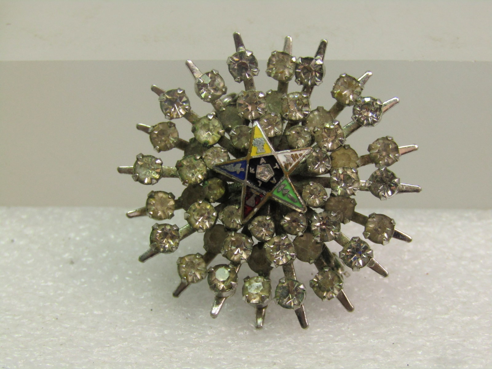 Vintage Rhinestone Eastern Star Brooch, 1950's-1960's - 5