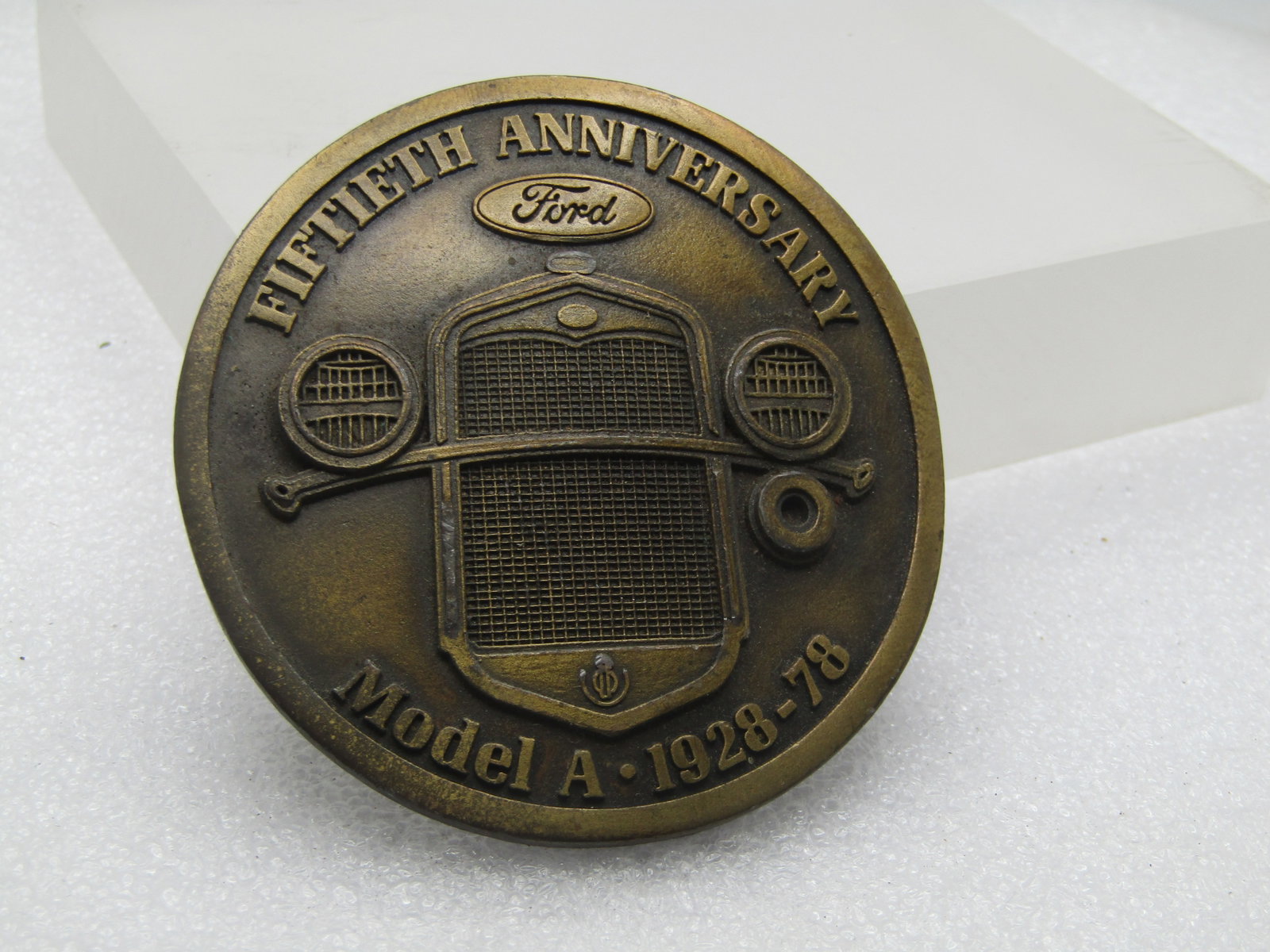 Vintage Brass Ford Model A Belt Buckle, 50th Anniversary, 1978 Signed - 2