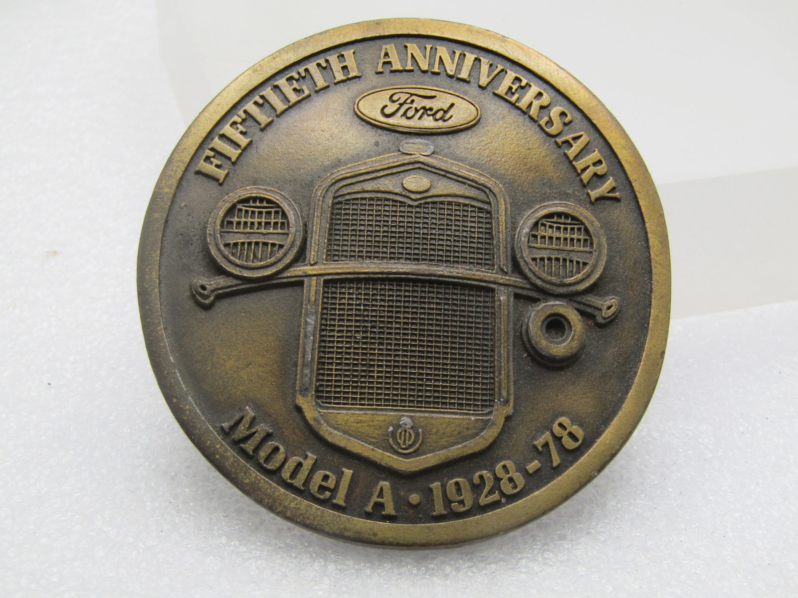 Vintage Brass Ford Model A Belt Buckle, 50th Anniversary, 1978 Signed - 3