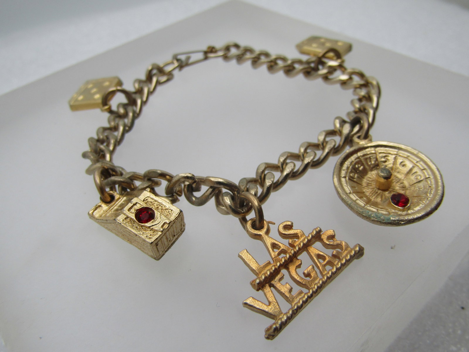 Vintage Las Vegas Charm Bracelet, 1960's-1970's, 7" - 3