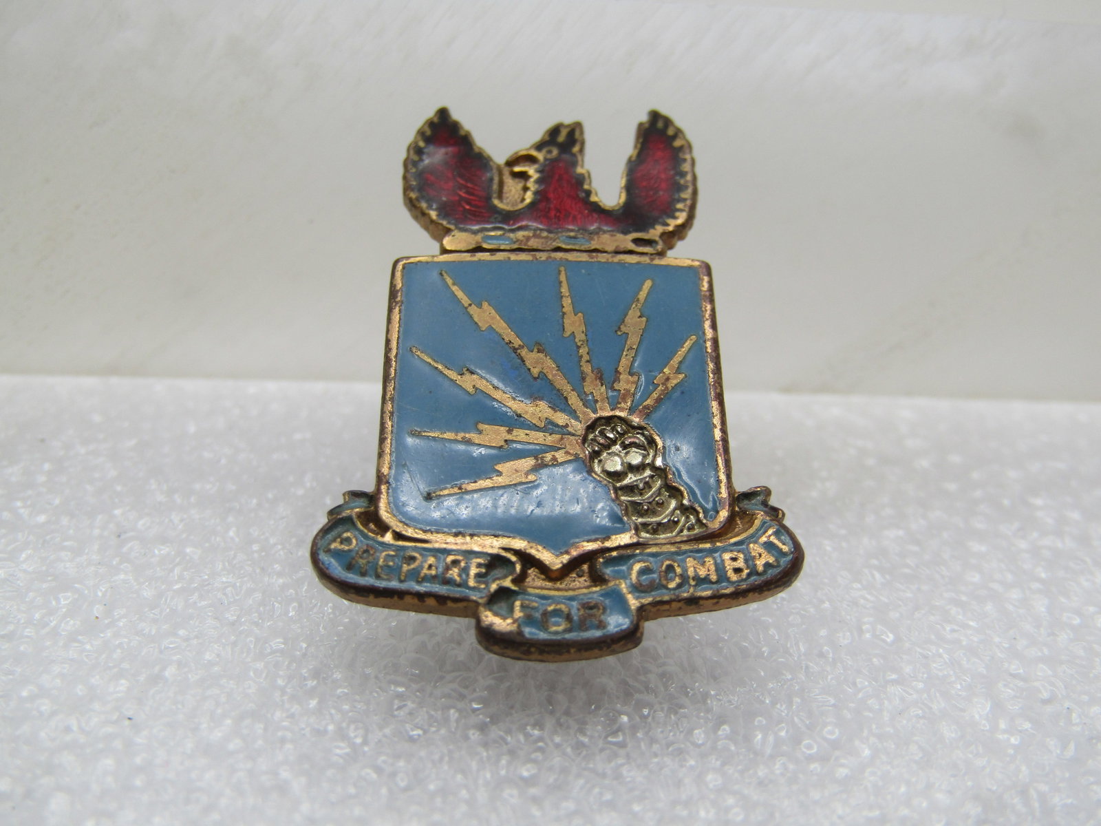 Vintage Prepare for Combat Brooch, Signed N.S. Meyer NY, Mid-Century (1 of 5)