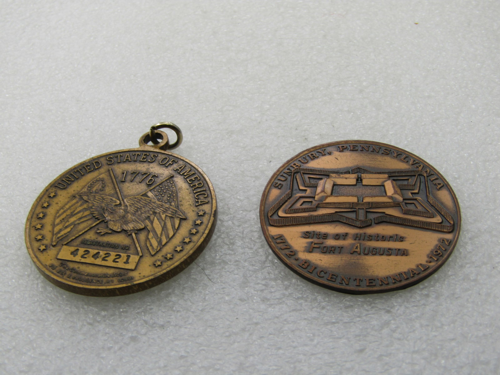 Commerorative Bicentennial Numbered Coin/Pendant &Bicentennial Sunbury, PA Coin - 6