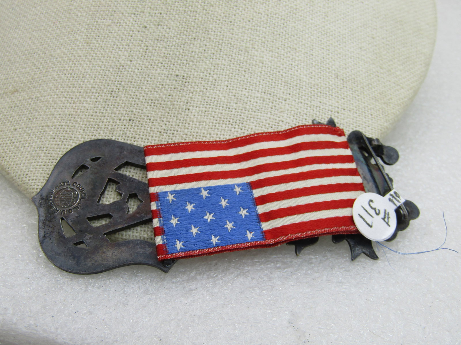 Junior Order of United American Mechanics O.U.A.M. Danville NO. 15 Council Flag and Medals - 7