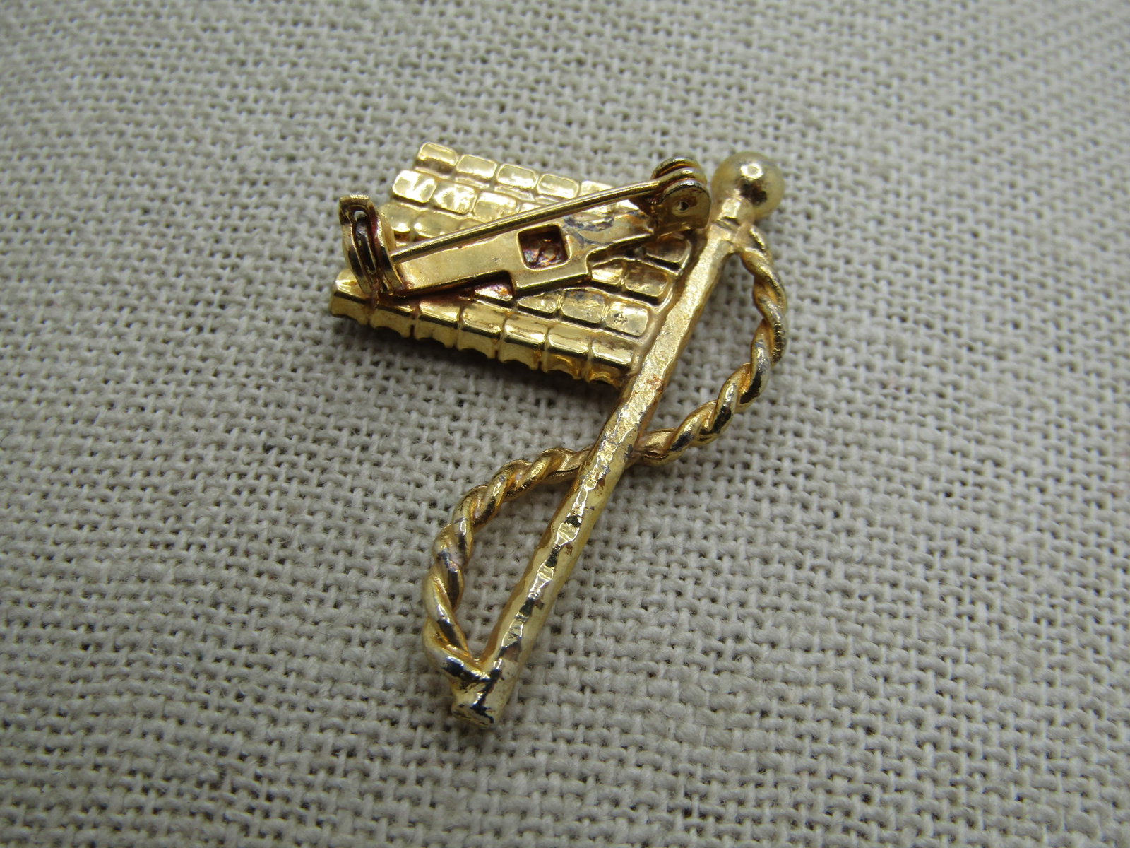 Vintage Red/White/Blue Rhinestone Flag Brooch, USA, 1.5" - 4