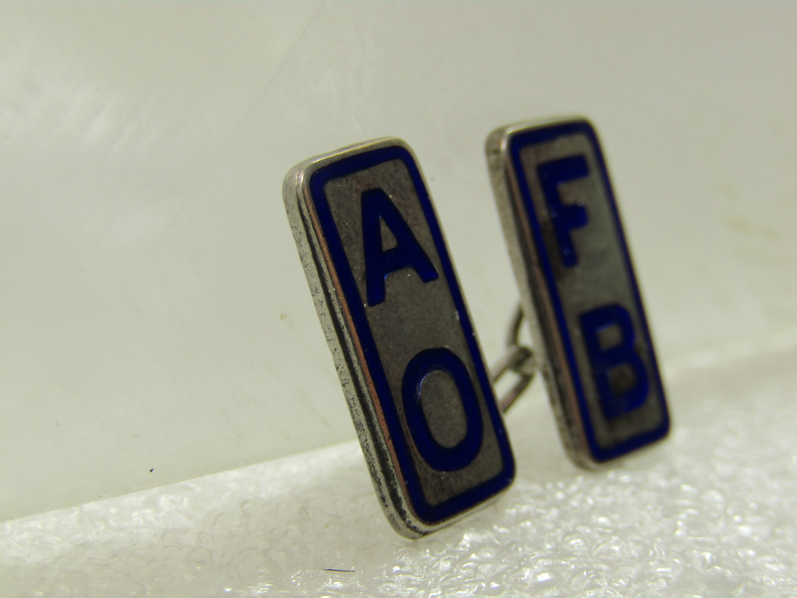 Vintage Sterling Single Cufflink, Ancient Order of Froth Blowers, AOFB Enameled, 1920's-1930's, - 3