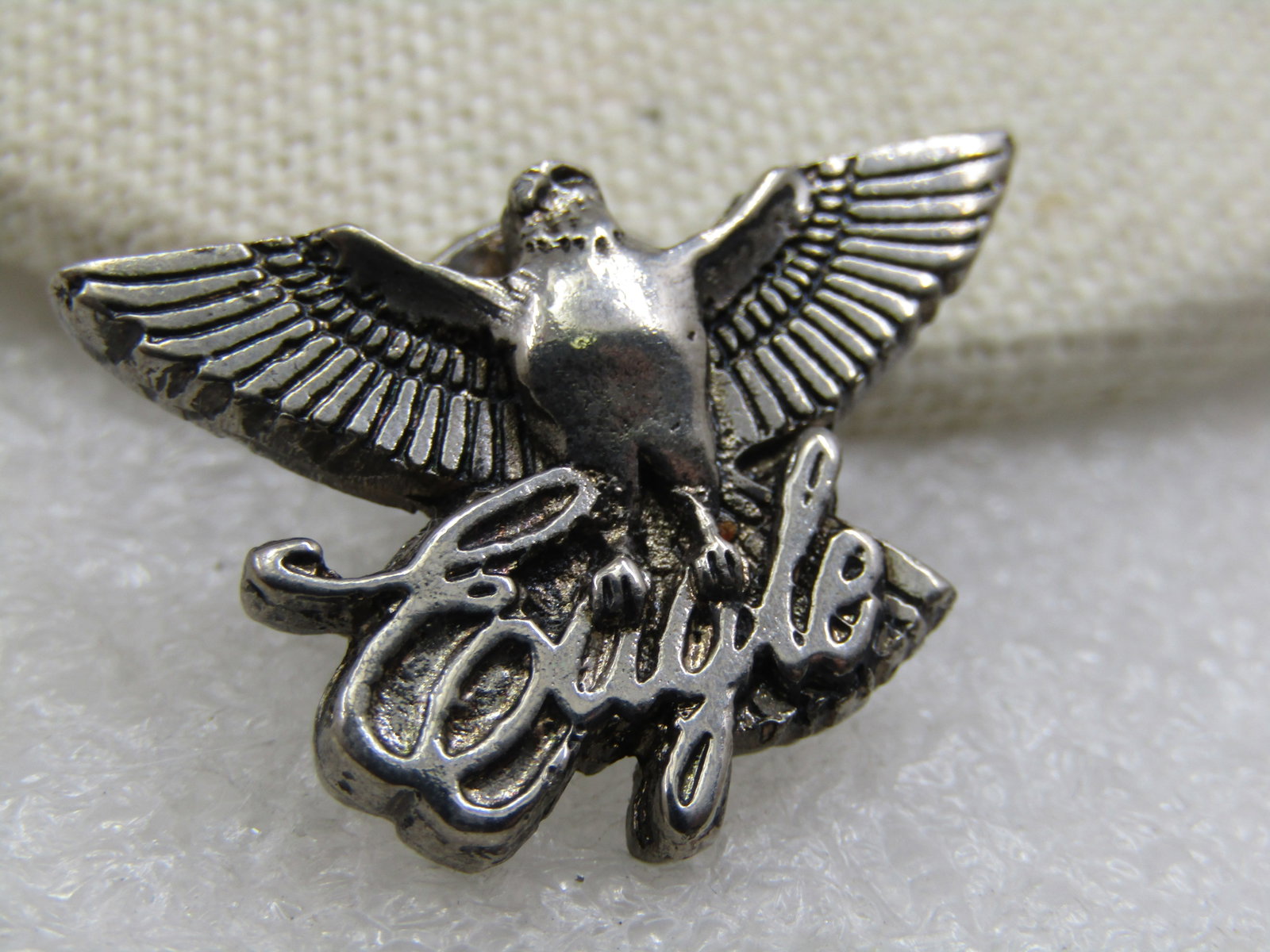 Vintage Eagle Tack Pin, Silver Tone, 1980's - 3