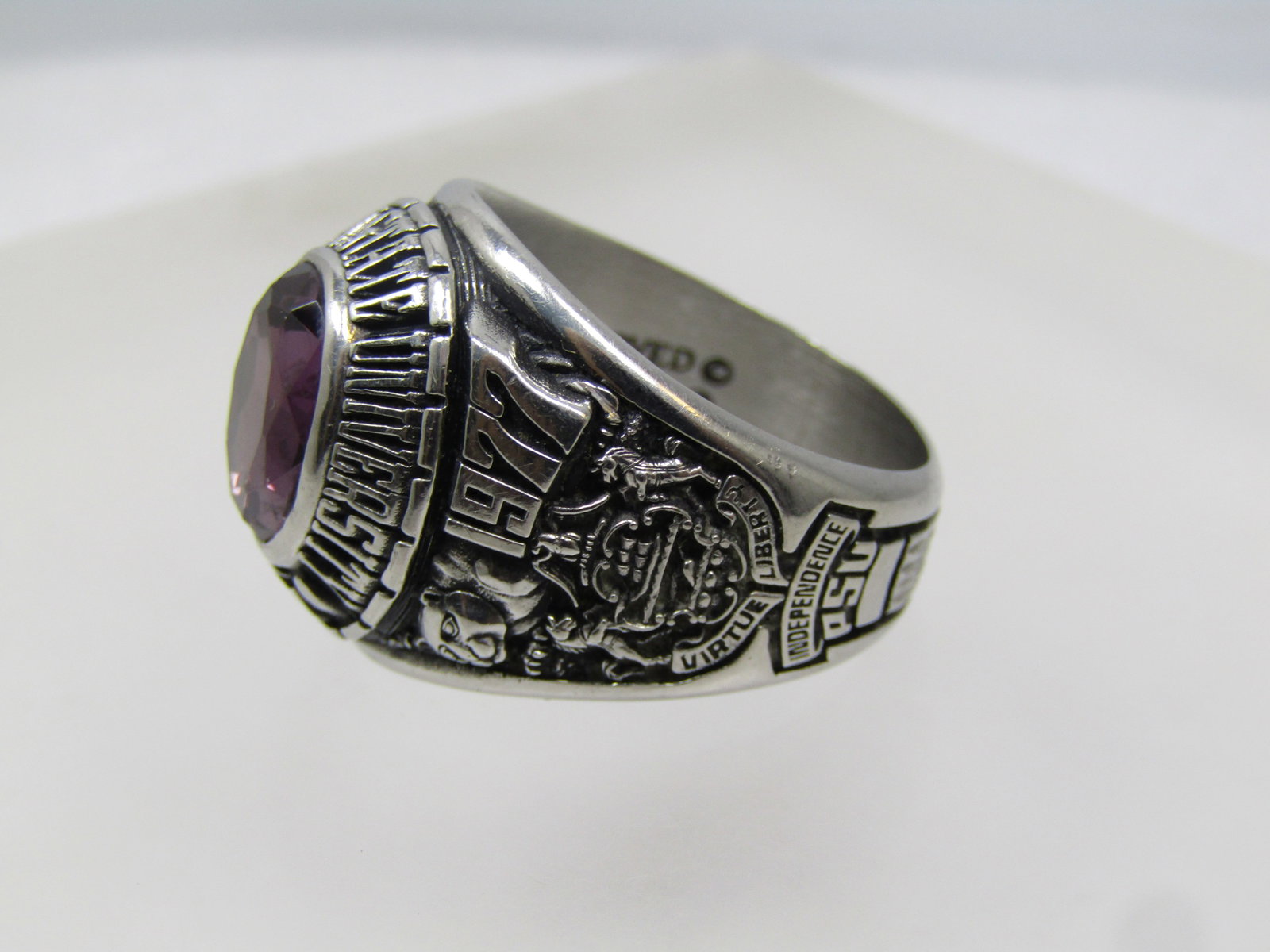 Vintage PSU 1977 Class Ring, Sz. 11.75, Siladium, Penn State Unsiversity, Signed ArtCarved - 4