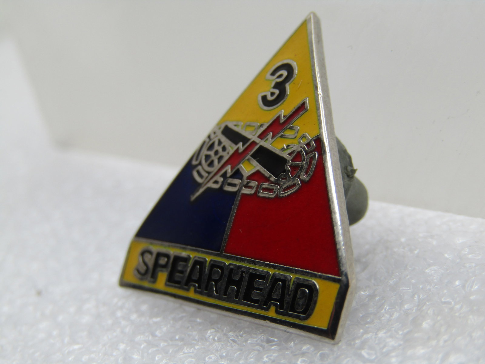 3rd Army Armor Division Spearhead Hat Pin, Enameled - 3