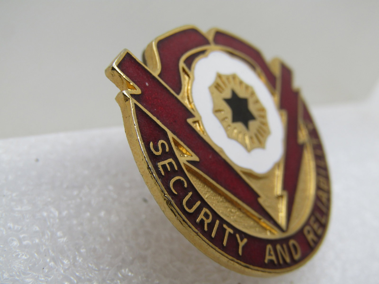 Vintage Enameled Security and Realibility Tack Pin, Believe Miitary, 1980's-1990's - 2