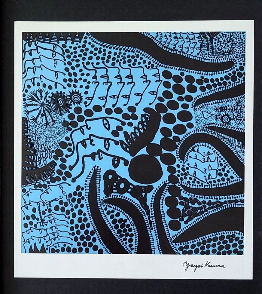 Signed Yayoi Kusama 1990s Pop Art Print Framed Contemporary Art Ready to Hang - 2