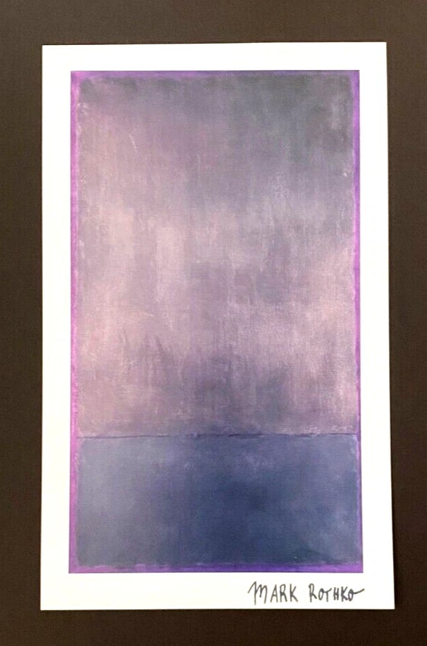 MARK ROTHKO + SIGNED PRINT + ABSTRACT ART + EXPRESSIONIST + MINIMALIST + FRAMED - 2