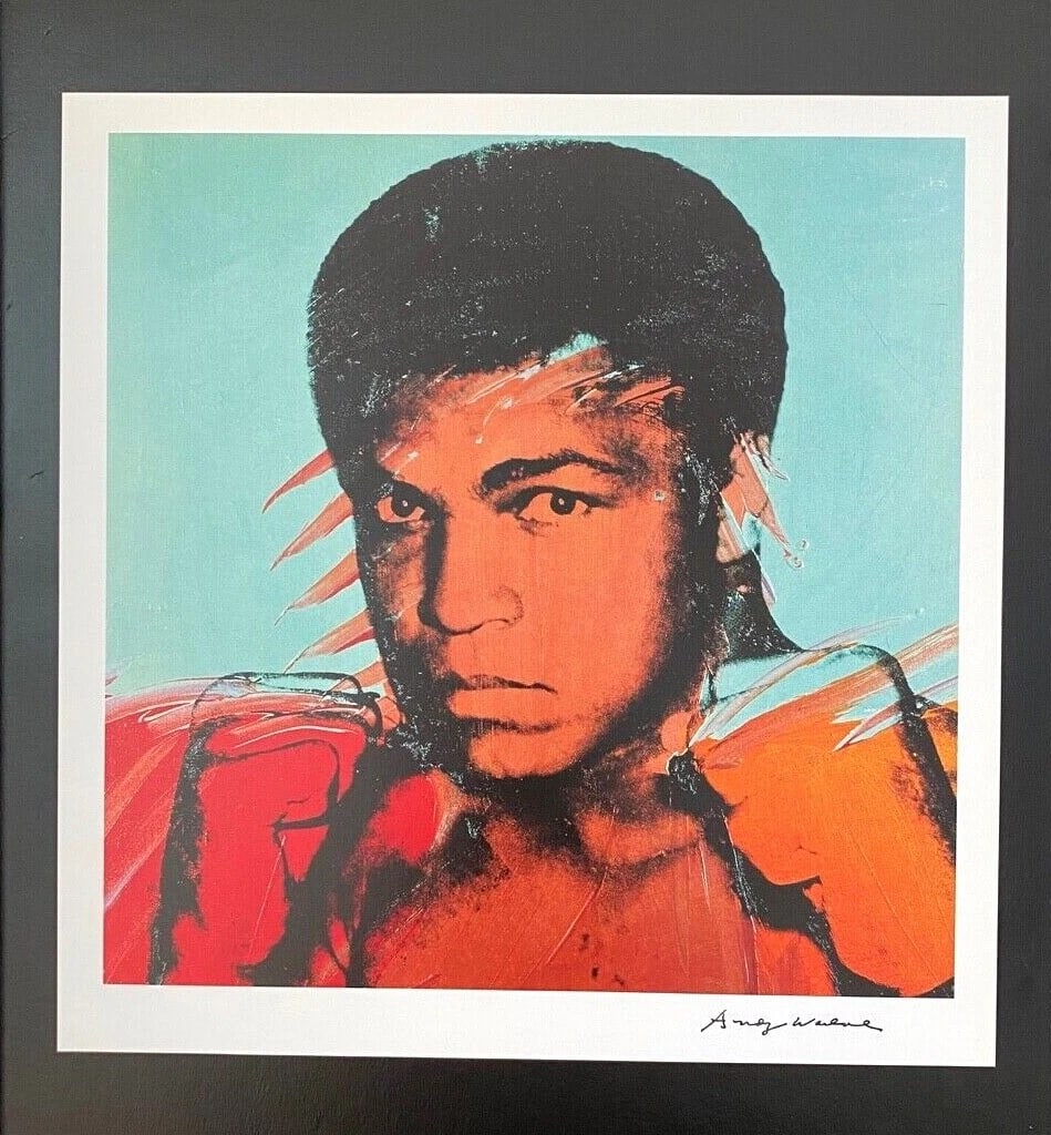 Andy Warhol Muhammad Ali Signed 1984 Print Framed Ready to Hang - 2