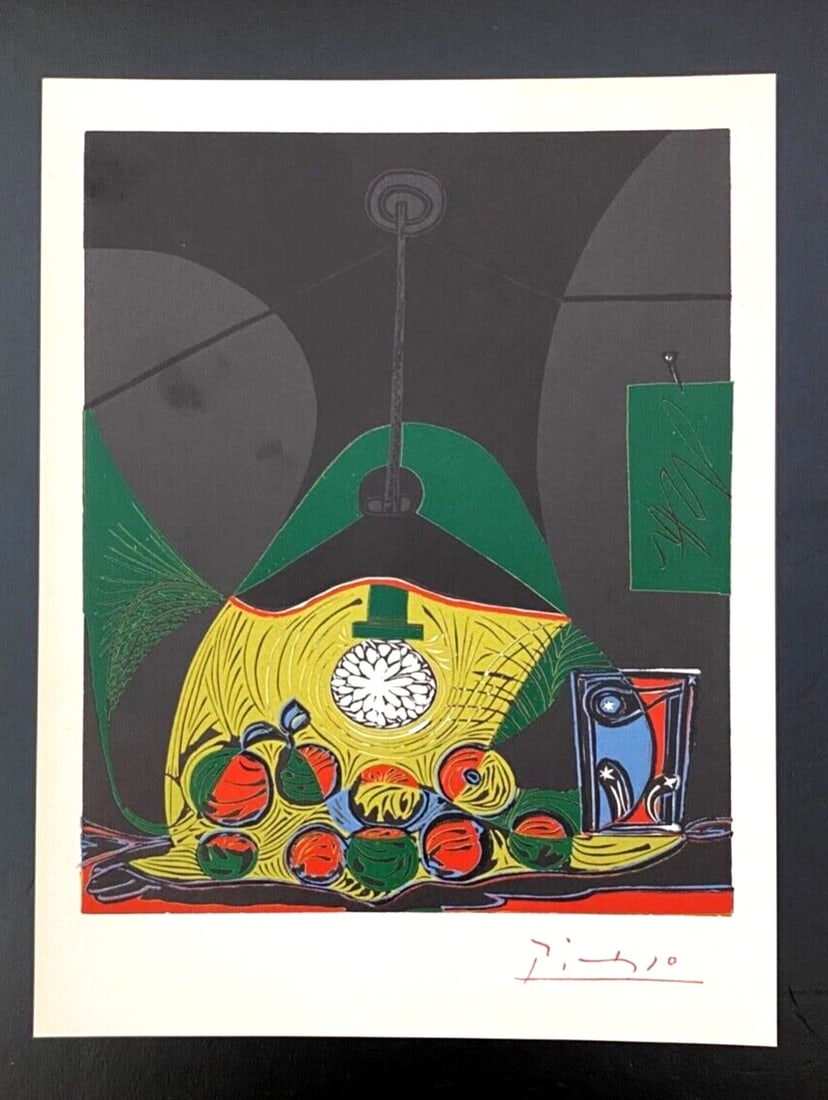 PABLO PICASSO 1962 SIGNED SUPERB LINOCUT MOUNTED AND FRAMED + LIST $995 - 2